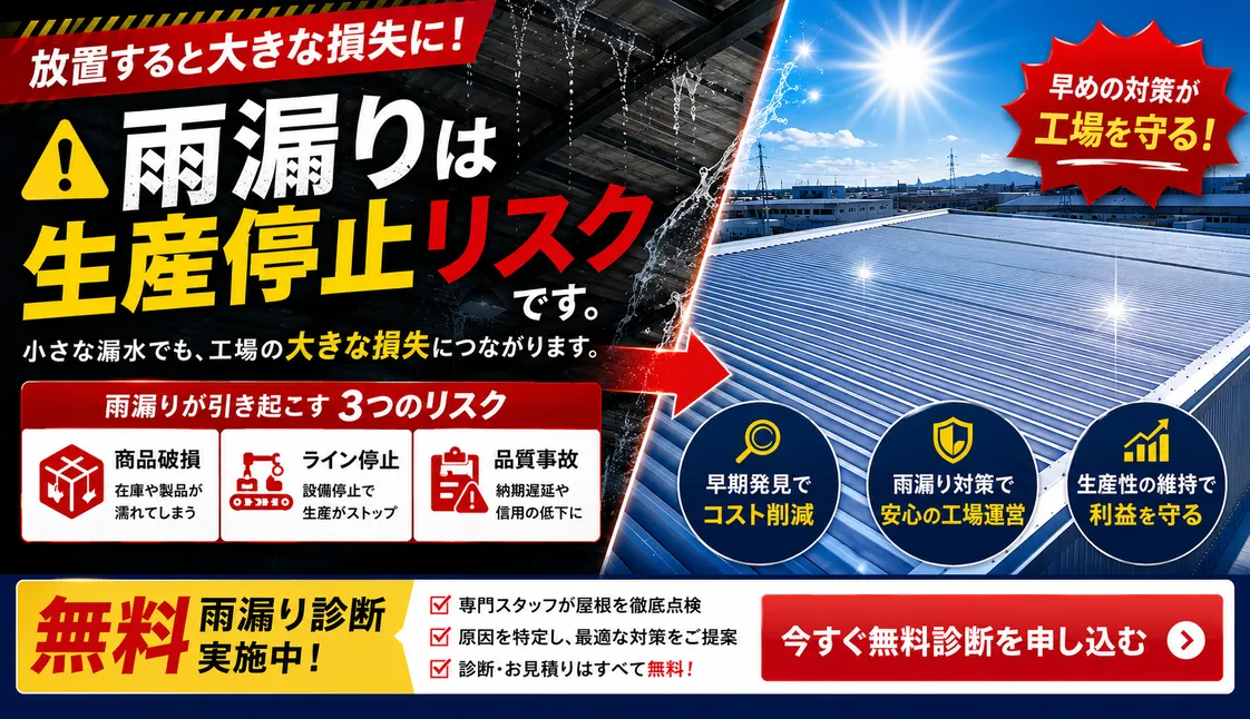 雨漏りは生産リスクです